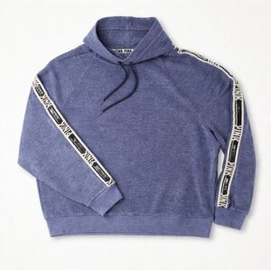 Victoria’s Secret PINK Funnel Neck Sweatshirt Blue Marl Fleece Logo Medium
